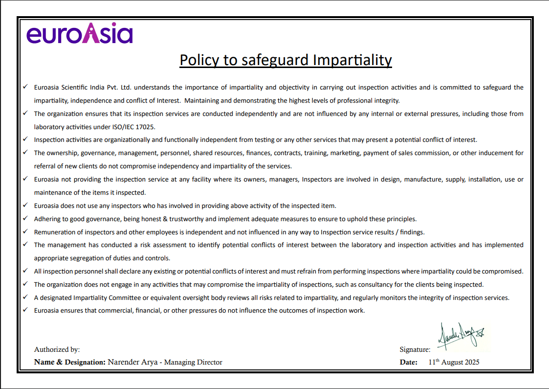 Policy to Safeguard Impartiality